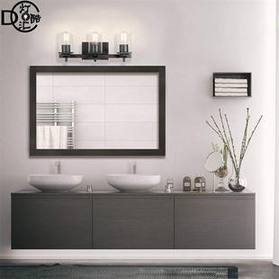 镜前灯梳妆台灯哑光灯黑色DK8275深色仿罩木壁透明气泡玻璃灯灯具