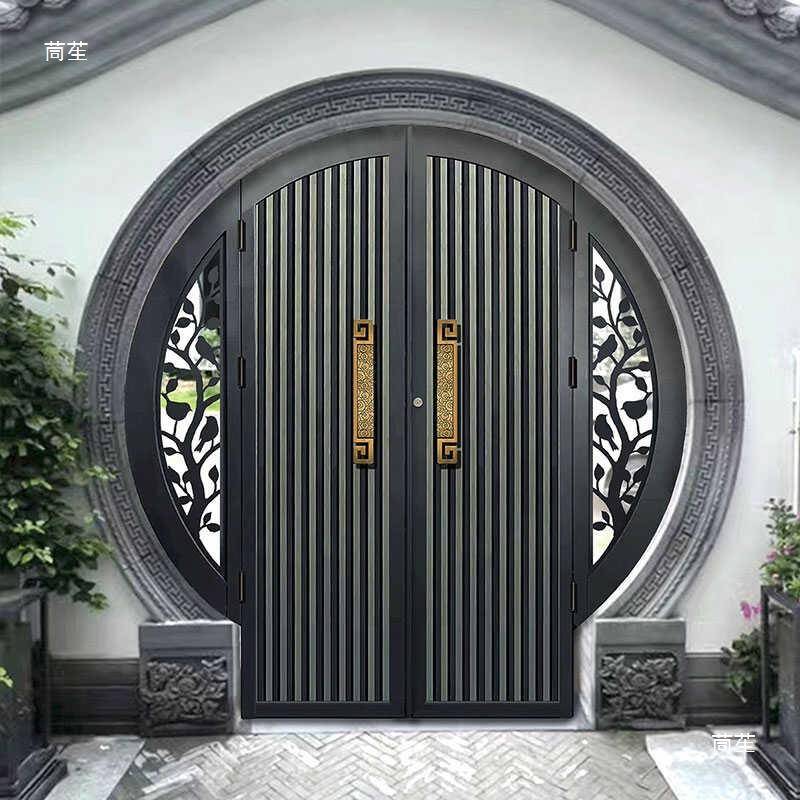 新中式月亮门圆圆形门户外庭门双门洞苏式徽派门单院开tlznyj#j门图片