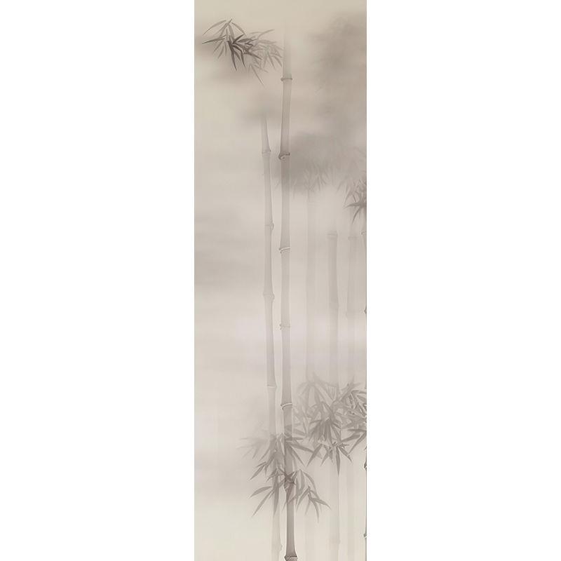 新中式半透水墨竹双面透景屏风纱卷帘隔断帘挂帘水墨窗帘透光纱帘