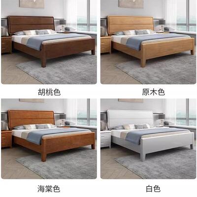 橡胶木10055实木床218m1.5m双人床.35m简约现代1..米气压1储物主