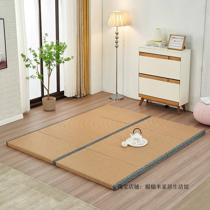 AAQ定垫制折叠榻榻米垫子日式折叠地垫学生休黄麻棕地铺睡加硬午