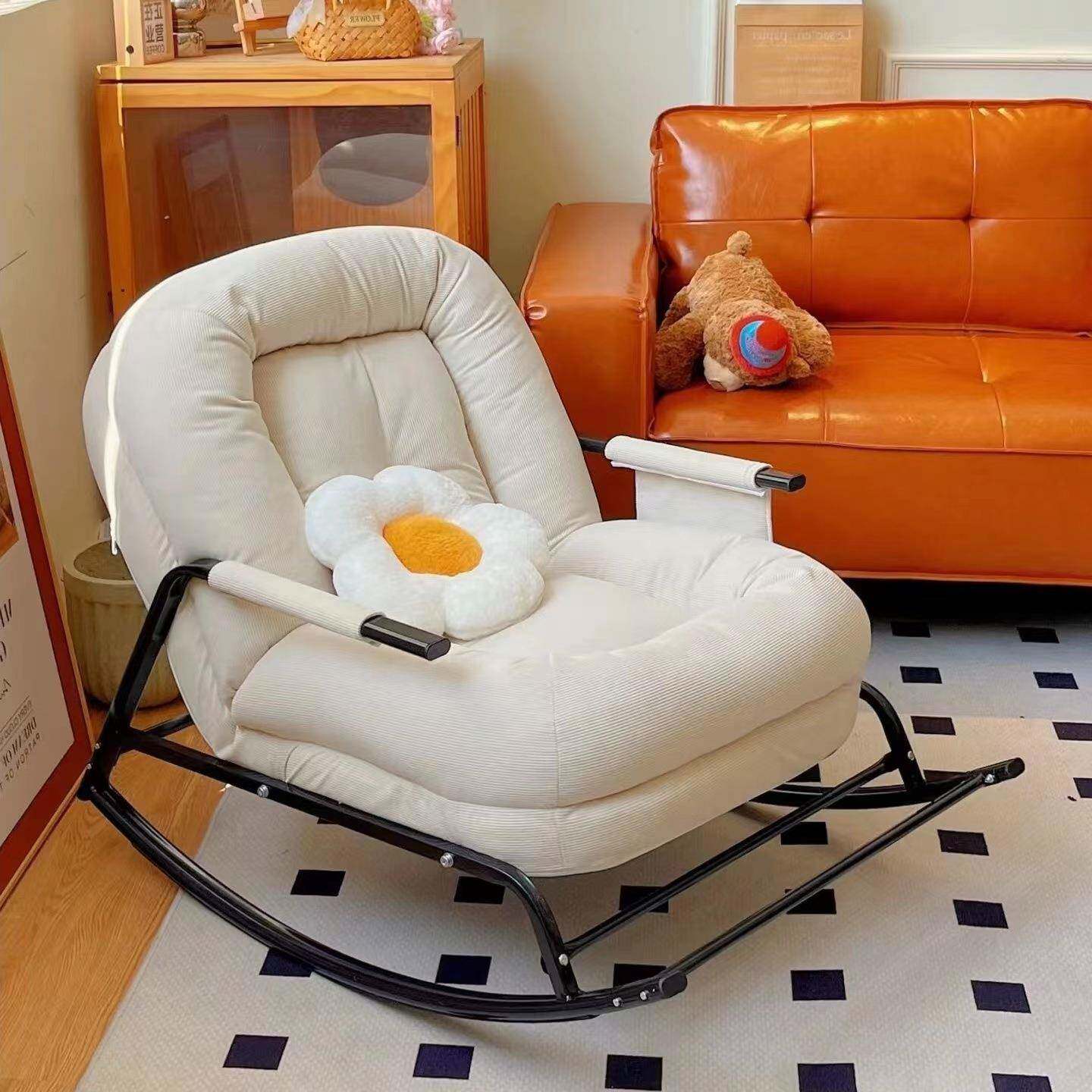 新款休闲懒人详询客服沙单发可人躺可睡卧室阳台摇椅客厅小大人躺椅沙发椅