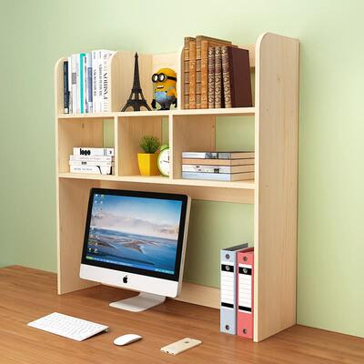 7W简易桌UHC上小书架收宿纳架学生舍实木书柜创意桌电脑置面物省