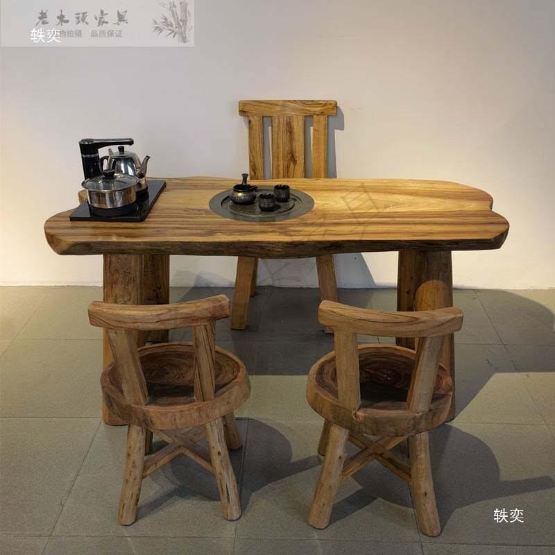 实木家具茶台客厅家用小户型香樟木茶桌个性茶室功夫泡茶几