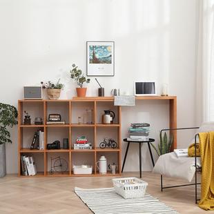 北户359美黑胡木桃实桃木书桌现代简约樱木一体书桌书架小型转角