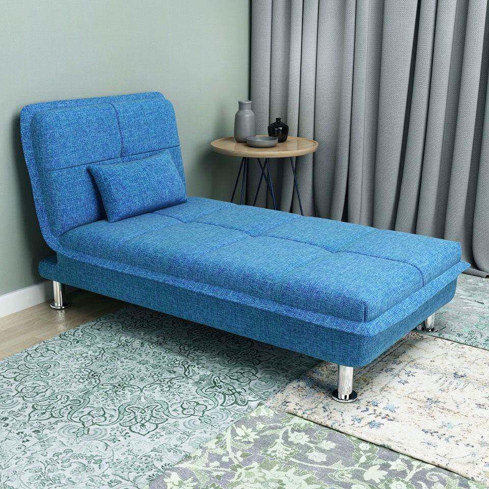 折叠懒人YJW沙发床折色叠沙发床单人发浅灰色深床灰色深沙蓝果绿