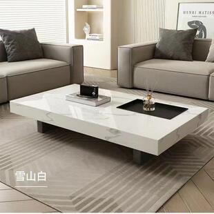 简约意式极简长HNF方形客厅家用办公室岩板几小户代型网红茶桌现