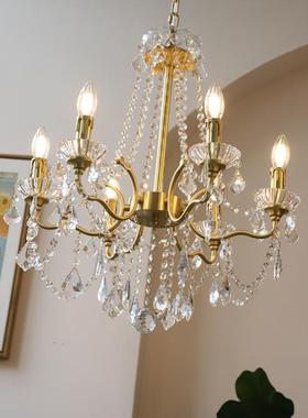 法款式蜡烛吊灯中古客灯厅卧室复式楼梯餐厅66620水美式晶2025年