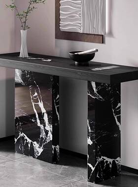 意式轻奢入户玄关桌靠子实木走廊胡57405桃木门设计师入户正对玄