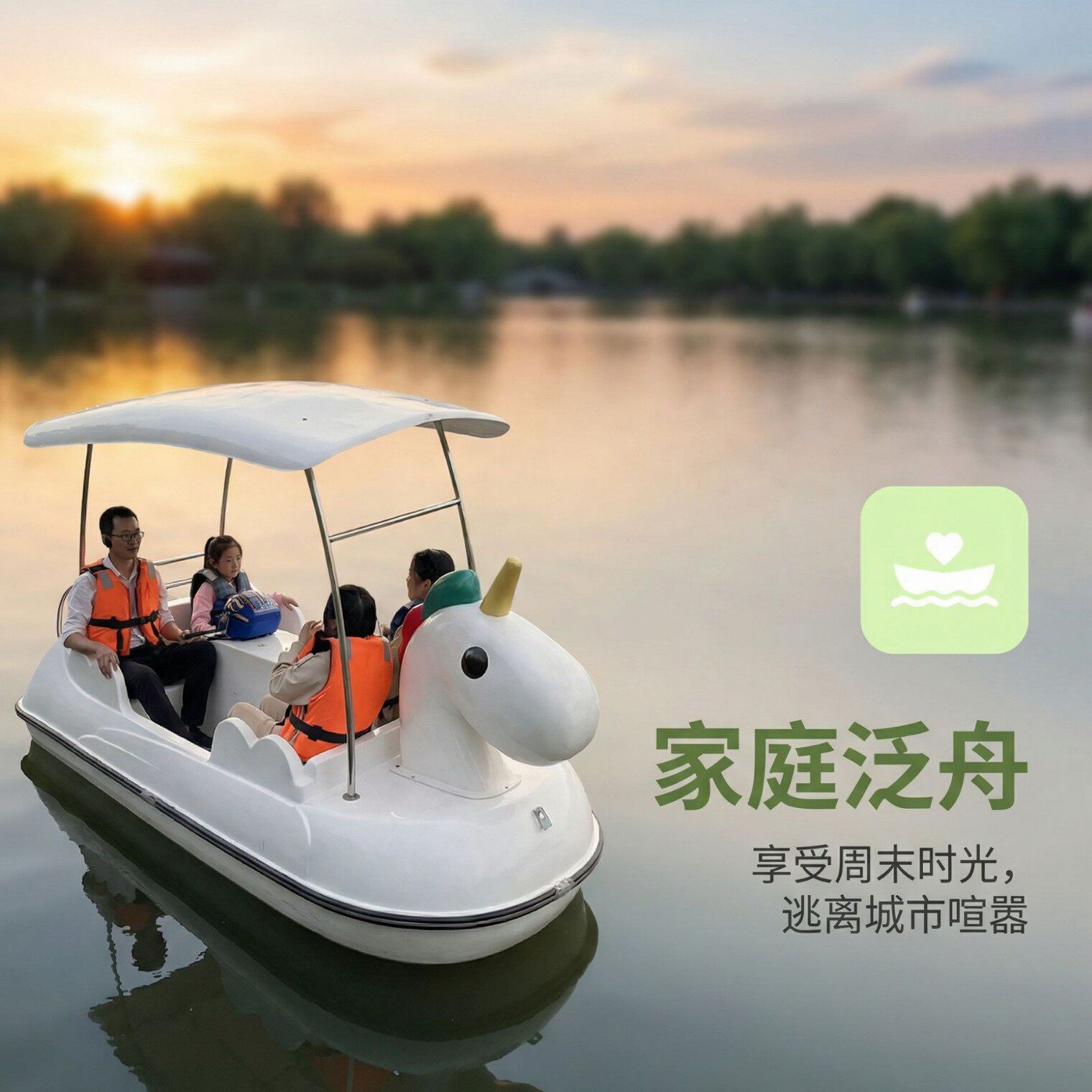水上脚踏船玻璃钢船公园4人脚踏船游艇式观光休闲船水上游乐设施