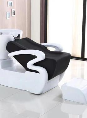 理冲玻发店璃钢半洗躺洗头床沙龙KHG5646日式头床陶瓷盆头床发廊