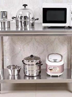 餐饮舍厨房1.2/MHK1宿.5作米加厚双层钢工作台双层加厚不锈操台