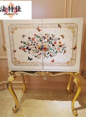 亚历山大意大利法30730示式奢华桃花心木客实展柜木贝壳拼花厅装