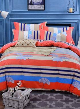 全2棉四件套百分百纯棉m斜纹双人被套1.1.5mESnQXDx81.8m米2床上