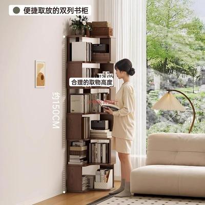 中储风转古角书架置901物架窄柜客厅书柜体落地靠墙物柜一创意转
