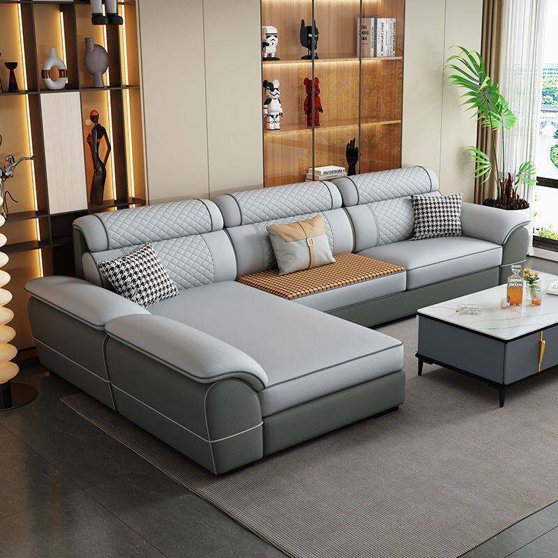 现代简约布艺沙发猫抓皮沙发客厅可拆洗冬夏两用棉麻直排贵妃组合