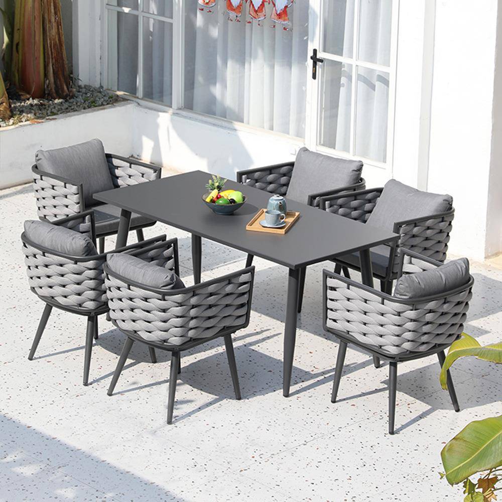 户闲外桌椅休别墅庭院藤编椅组合室外花阳园露台伸缩餐桌桌咨询客