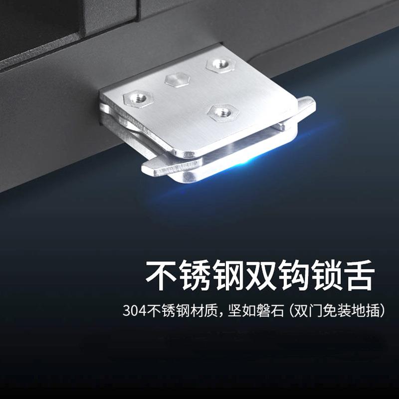玻璃门密码指纹锁免开孔办公室智能门锁电子锁单门双门厂家