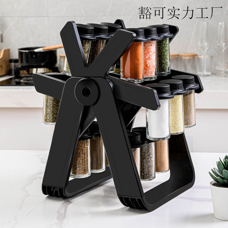旋转摩天轮玻璃调料架套装