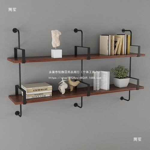 美隔式复古墙置LSX物上架承重力理强铁艺一字板工业风发简约壁挂