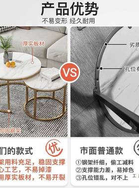 几简现代奢小户型30037网红轻茶茶几小约尺寸卧室小圆桌子客厅家