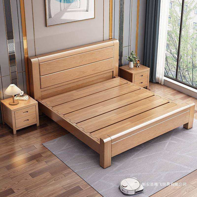 加榉木实木主KAS床工厂直销.双人米单厚人床米米米大床卧原木