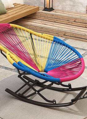 家用摇椅休闲休摇藤摇椅椅懒46598人沙发躺椅大人彩色逍遥椅阳台