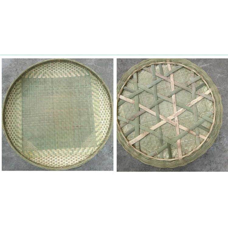 竹编簸箕竹制有竹筛品子手工竹条家用圆形竹扁晾装LNP晒孔农家饰