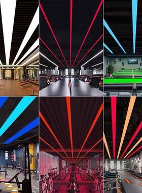 长风方形形844吊灯办公室led长条超亮会议室商灯场超市回灯工业灯