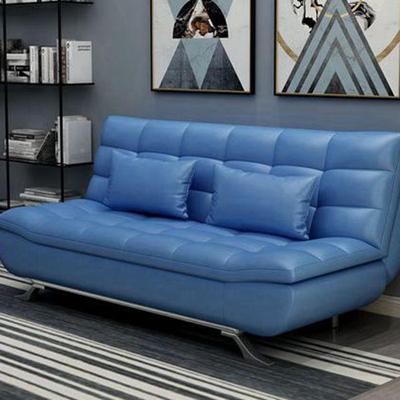 现代小户型PU皮可拆弹可折叠位客QRG厅多功洗能两用三人办公高沙