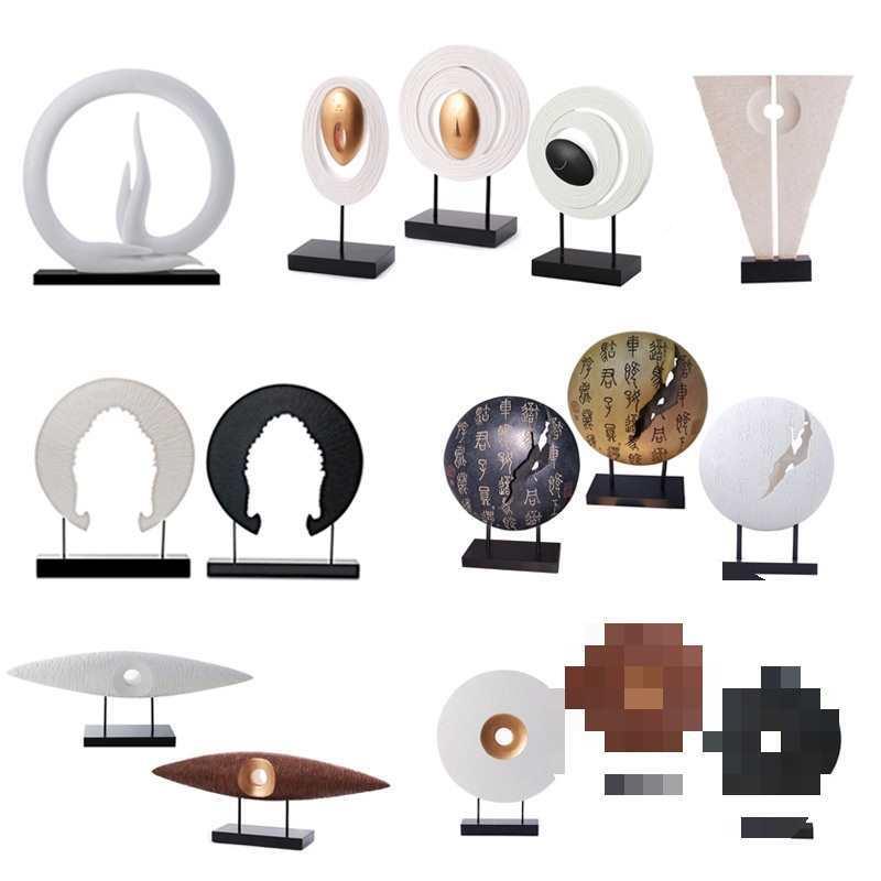 摆F8757M8M新中圆式形屏公风玉璧件现代样板间酒店办室书房客厅玄