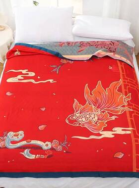 UM保C7新春款纱布毛巾被巾毯子毛毯单人厚床单暖福加气满满F776J6