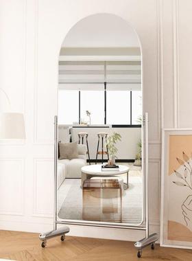 全身镜万向轮镜YQX子可服移动穿衣镜装店拍舞照镜拱形镜家用镜蹈