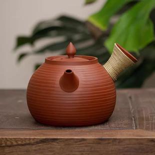户外家用砂水墨轩3泡铫壶侧把壶茶壶炭炉电烧陶炉煮茶壶 州潮新款