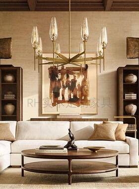 美式两式门木花餐边柜法实别墅多层书柜做旧36337书架展示柜客厅