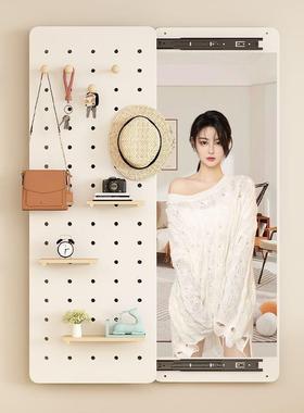 用架款洞洞板家用TOK隐穿形全身镜推实拉隐藏穿衣镜储物衣帽多用