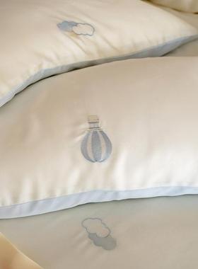 【凉感新丝滑】100支季夏小清VZW蓝色气球天丝四件套丝被套冰床笠