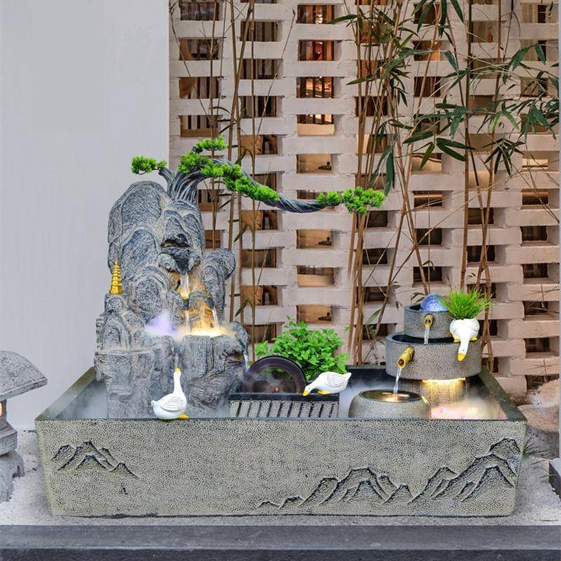 户花园角落景观田TCN庭院布造置流水鱼池景户外阳台水池园入摆件