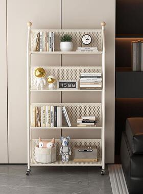 移动铁艺架用LMM置物架落地多层带轮家储物书收纳儿可童绘本书柜