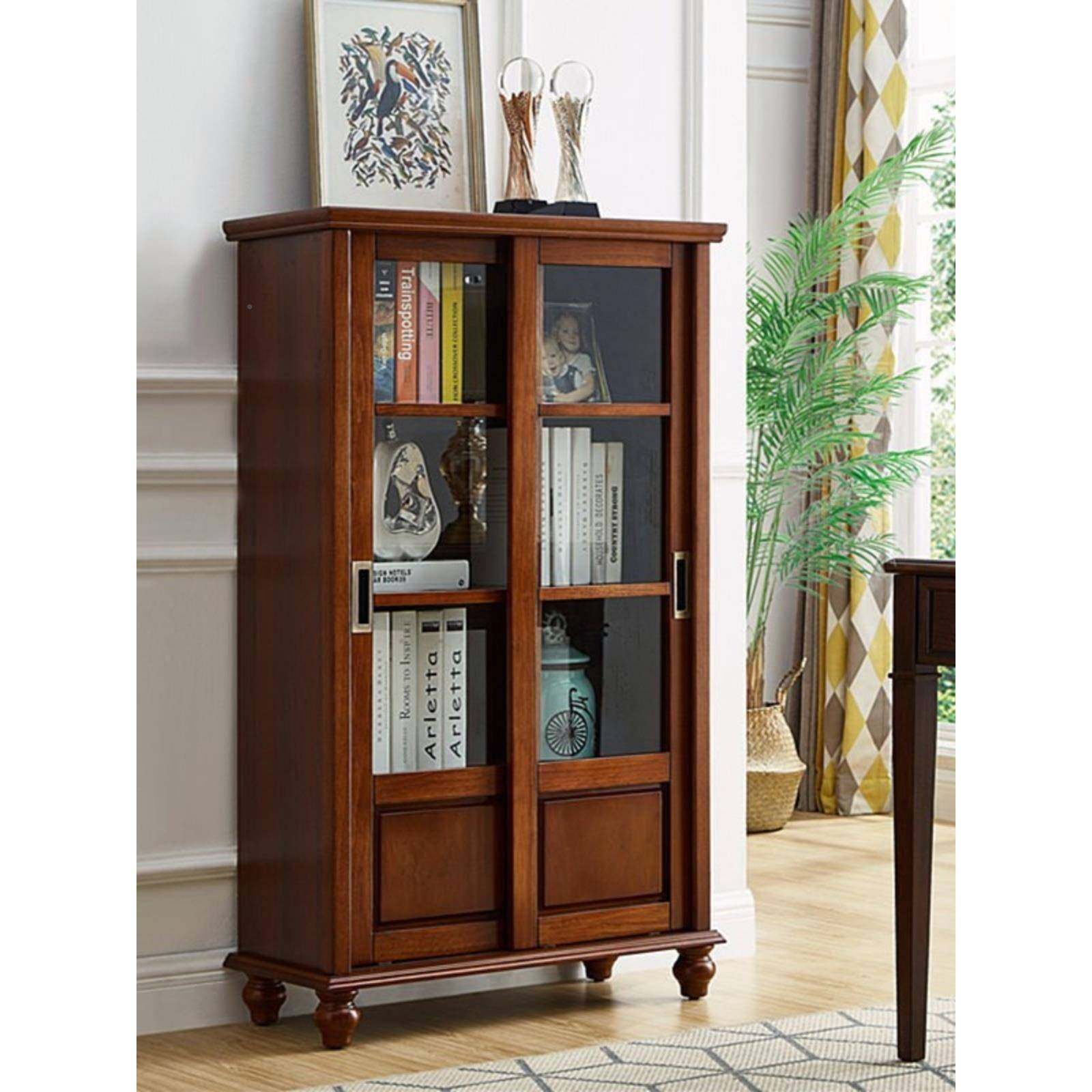 美式柜书柜实木书架带玻璃门落地F77MSMHH推书橱拉门物边电储视旁,畜牧/养殖物资,特种养殖设备,淘宝优惠券,粉丝福利购,淘宝优惠卷