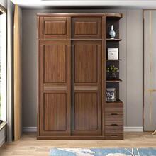 实木衣主衣柜胡桃容木新中式推拉门小户型卧室多功能大量储无品牌