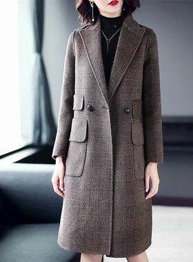 23新款0毛涤格2子0双面呢毛纺CD2709面料格纹顺毛双面毛呢8面料