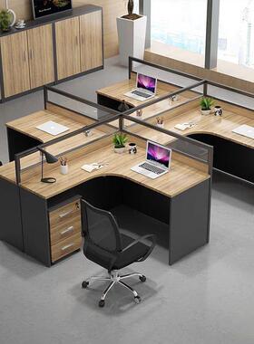 办公桌四人简约现2代/4/6人员0079工位屏风卡座职员公具隔断办家