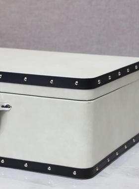 欧式轻1388奢木皮革手饰提收纳件盒装饰摆卧室玄关客厅酒质店家居