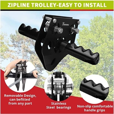 儿童溜索户外滑索钢丝绳高空手握式索道户外游乐滑轮横渡丛林穿越