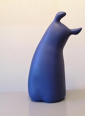 现代创意卡约通蓝色动物小家居装饰品样板间猪电视柜儿简OJY童房