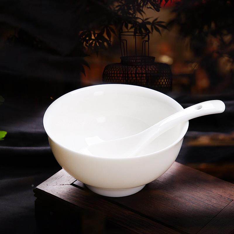 瓷cyd65981语颠白陶瓷瓷5碗米饭碗家用碗一家人饭餐碗吃饭碗具4.