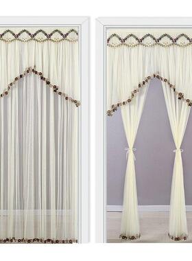 送杆四季用蕾丝帘卧家室门帘防耐蚊纱厨房卫生间隔断帘装91715饰
