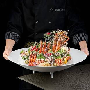 密胺创意海鲜刺身盘生鱼KOO用三文鱼盘日韩料专理拼盘鱼盘干冰盘
