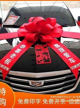 展厅交795车车置装饰汽车4s店新提交蝴蝶布结仪式拉花蝴蝶结大红